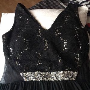 Black jeweled long dress